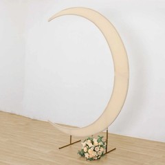 7.5 ft BEIGE Fitted Spandex Half Crescent Moon Arch BACKDROP STAND Cover