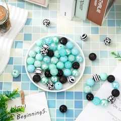 Whaline 50Pcs 20mm Cow Theme Beads 12 Styles Mixed Bubblegum Beads Set Green …