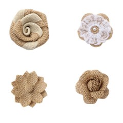 24PCS making burlap flowers flower brooch craft in 1 Set Small flowers for