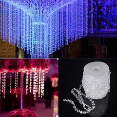 99 FT Garland Diamond Strand Acrylic Crystal Bead Beaded Wedding Decoration