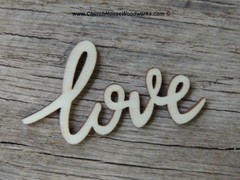 25 Cursive love wood letter word embellishment Wedding Decor craft supply wooden