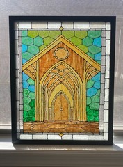 Custom Wedding Venue Painting – Faux Stained Glass Style