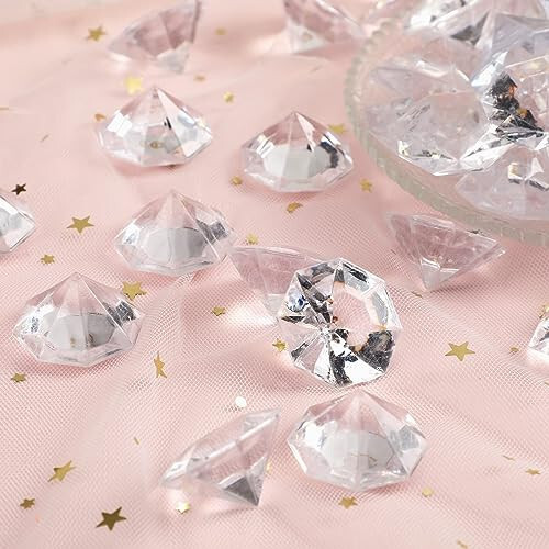 2 Pounds of 25 Carat Clear Acrylic Diamonds Big Diamonds WEDDING TABLE