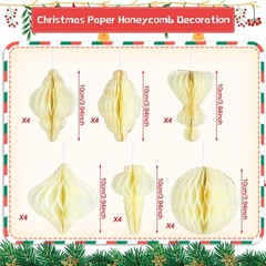 Nezyo 12 Pcs Christmas Paper Honeycomb Balls Party Pom Poms Special-Shaped De…