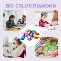 10Pcs Assorted Color Reusable Acrylic Gems Toy for Girls Jewelry Crafting