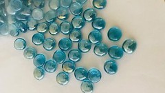 10 Lb Flat Glass Marbles/Pebbles for Vase Filler Etc (Ice Blue 0.65″~900 PCs)