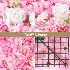Artificial Silk Flower Wall Panel Pink Decorative Floral Pink&flower1