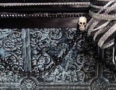 Gothic Wedding,card box,skull,personalized,black,gothic wedding decoration,bling