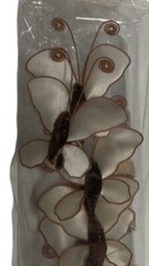 Set of 7 Vintage Cream & Brown Organza Nylon Mesh Butterflies Napkin ring Crafts