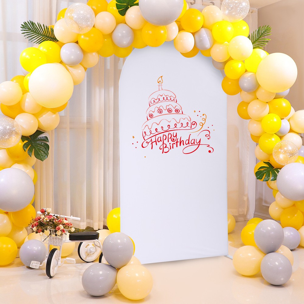 White Wedding Arch Backdrop Stand 1.2 × 0.5 × 2.2 m Balloon Frame Kit