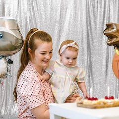 Stunning 6FT x 8FT Silver Sequin Photography Backdrop for Glamorous Occasions