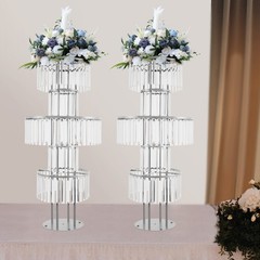 5 Tier Flower Stands, 2PCS Flower Stands, Crystal Flower Stands Round Modern
