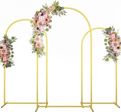 3 X Metal Arch Backdrop Background Stand 7.2/6.6/6 FT for Wedding Birthday Party