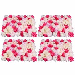 4pc Silk Flower Wall Panels 60 × 40 cm Artificial Floral Backdrop Wedding