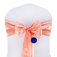 100 PEACH Satin Chair Sashes Bows Wedding Party Banquet Events DIY Decoration