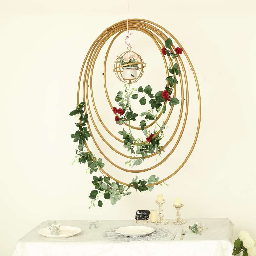 24″ wide Round Metal Floral Hoop Wreath Ring Wedding Party Events Decorations
