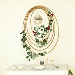 24″ wide Round Metal Floral Hoop Wreath Ring Wedding Party Events Decorations