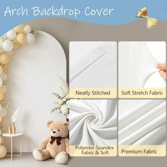 Arch Backdrop Cover Spandex Fitted Arch Party Cover for Photo, Round 6 FT White