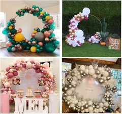 9ft Large Size Metal Circle Balloon Arch Stand Decoration, Indoor Outdoor Arch