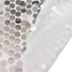 7.5 ft SILVER Sparkly Big Payette Sequin Backdrop STAND COVER Party Decorations