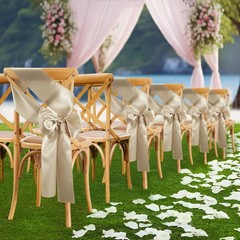 Counfeisly Taupe Satin Chair Sashes Bows, 10 Pcs, 6 x 108 inch | Universal Ch…