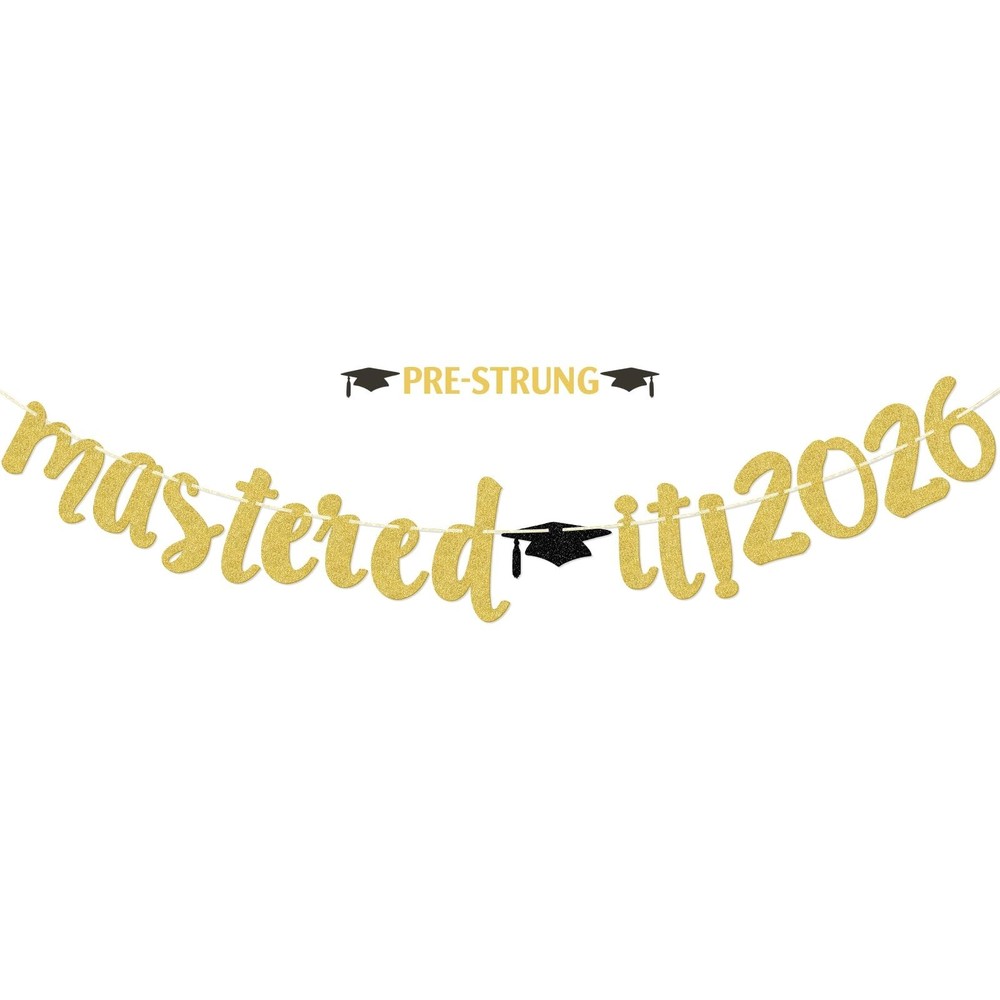 Mastered It 2026 Banner, Graduation Sign, Class of 2026 Congrats Grad Party D…
