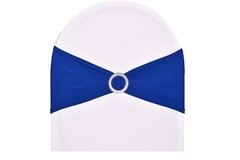 25Pcs Chair Sashes Stretch Bows Chair Bands Xmas Wedding Banquet Decor-Blue