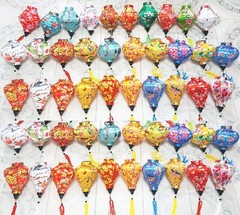 Set 50 pcs Vietnam Bamboo Silk Lanterns 22cm Mid-Autumn Festival Decorations