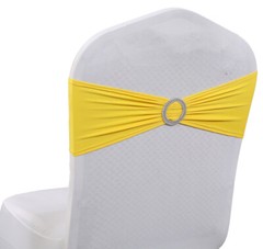 100 Spandex Stretch Chair Cover Sashes Bows for Wedding Party (Yellow)~FREE SHIP