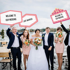 6 Pack Wedding Bottle Service Sign with Letters Sticker Entrance Props Bridal Pa