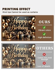 Black Glod Birthday Party Backdrop Luxury Black Glod Happy Birthday Banner Ph…