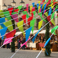 Colorful Double Sided Triangle Flags Bunting for Festival Indoor Outdoor Decor