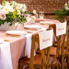 Reserved Chair/Pew Cloths 4pk; Reserved Signs for Pews, Chairs, and Events
