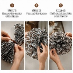 Jungle Safari Tissue Paper Pom Poms Wild Animal Leopard Zebra Print Cheetah P…