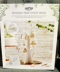 Wooden Wishing Tree Wedding Guest Book Alternative 3D White 70 Heart Tags – NEW