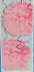 Greenbrier Tissue Pom Pom Hangers 12″ Party Wedding Decor Lot of 59 Multicolor