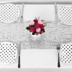 1/5 pcs Glitter Sequin Table Runner Shinny Tablecloth Linens Wedding Party Decor