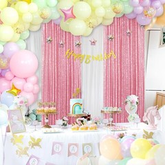 Backdrop Curtain Drapes 4 Pieces 2FTx8FT Blush Pink Wedding Backdrop Bridal