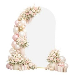 Wedding Arch Backdrop Cover for Photography(No Arch Stand), Double 6FT White