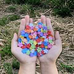 200 Pcs Handmade Mulberry Paper Stephania Venosa Flowers Petals 15×15 mm Scra…
