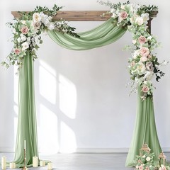 Sheer Chiffon Curtain Drapes 6 Yards for Wedding