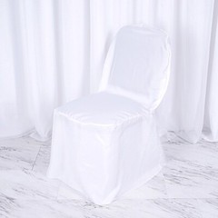 10 White POLYESTER BANQUET CHAIR COVERS Wedding Party Catering Decorations