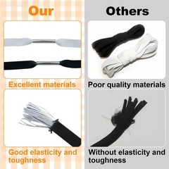 Table Bungees Tablecloth Strap Bands, 6 Pieces Black Elastic Windproof Band C…