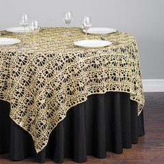 10 CHEMICAL LACE TABLE OVERLAY 54″ X 54″ SQUARE TABLECLOTH SEQUIN COVER *SALE*
