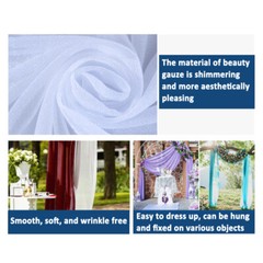 18FT Sheer Tulle Draping Arch Party Curtain Backdrop For Wedding Ceremony Decor