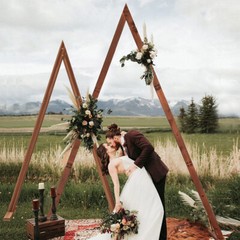 Set of 2 Nesting Wood Wedding Arch Huge Decorative Garden Wedding Backdrop Stand