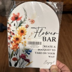 Acrylic Sign for Bridal Shower with Flower Market Theme. Wedding Party Decor