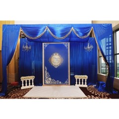 Sequin Organza Silk Fabric Tulle Wedding Decor Stage Backdrop Curtain Drape Trim