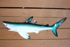 Ocean Theme Wedding Tiki Bar Decor,28″ MONSTER Shark Wall Hanging, 3-D,