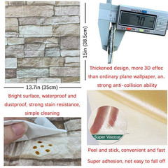 13.7 In. X 15 In. X 0.28 In. 3D Foam Thin Block Wall Panel for Home Wall Decor,